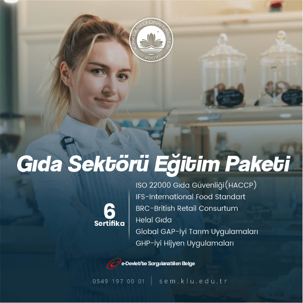 Gıda sektöründe aktif olarak çalışanların ve çalışmak isteyen kişilerin en çok ihtiyaç duyduğu eğitimlerin toplandığı program içeriğinde