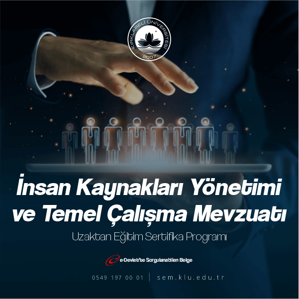 İnsan Kaynakları Yönetimi ve Temel Çalışma Mevzuatı Sertifikalı Eğitim Programı mesleki gelişimi destekleyici, işletmelere ve kişileri destekleyici olması için hazırlanmıştır. Ülkemiz ve kurumlarımıza katkı sağlayacağı düşünülerek oluşturulmuştur.