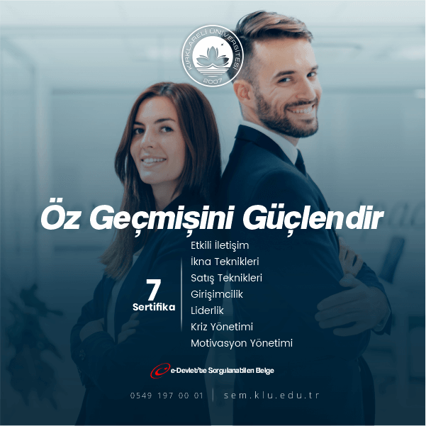 Öz Geçmişini Güçlendir Sertifikalı Eğitim Programı mesleki gelişimi destekleyici, işletmelere ve kişileri destekleyici olması için hazırlanmıştır. Ülkemiz ve kurumlarımıza katkı sağlayacağı düşünülerek oluşturulmuştur.