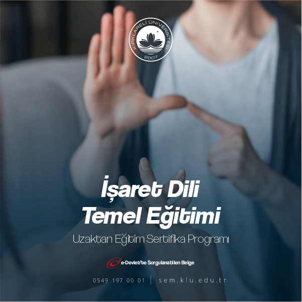İşaret dili eğitimi, işitme engelli vatandaşların aralarında iletişim kurmaları için, el hareketlerini, jest ve mimiklerini kullandıkları görsel bir iletişim dilidir.