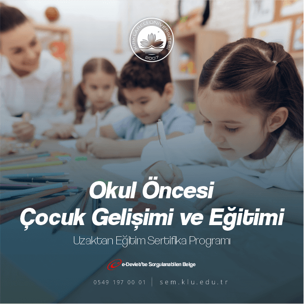 Çocuk Gelişimi Sertifikalı Eğitim Programı ilgili kişilerin kişisel ve mesleki gelişimine katkıda bulunarak görev alacakları kamu veya özel kurumlarda mesleki anlamda gereken bilgi ve tecrübeyi kazandırmayı amaçlamaktadır.