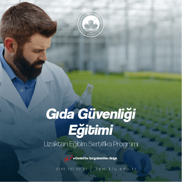 Gıda sektöründe aktif olarak çalışanların ve çalışmak isteyen kişilerin en çok ihtiyaç duyduğu eğitimlerden biri olan Gıda Güvenliği sertifikası ile avantajlı konuma gelebilirsiniz.