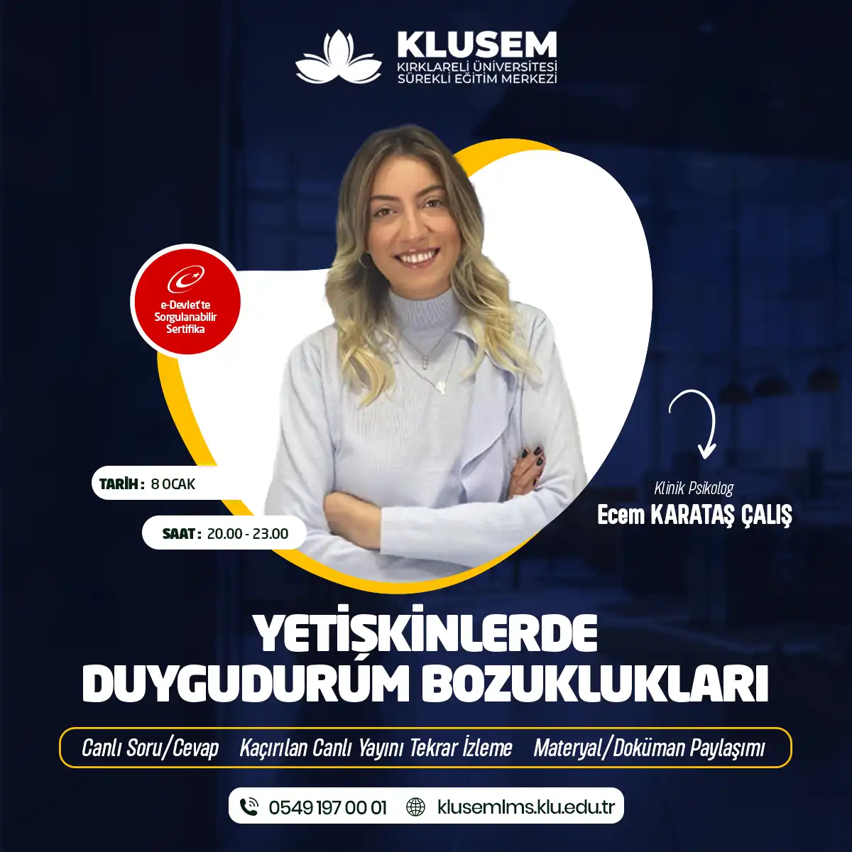 Yetişkinlerde Duygudurum Bozuklukları Eğitimi Sertifika Programı (CANLI)