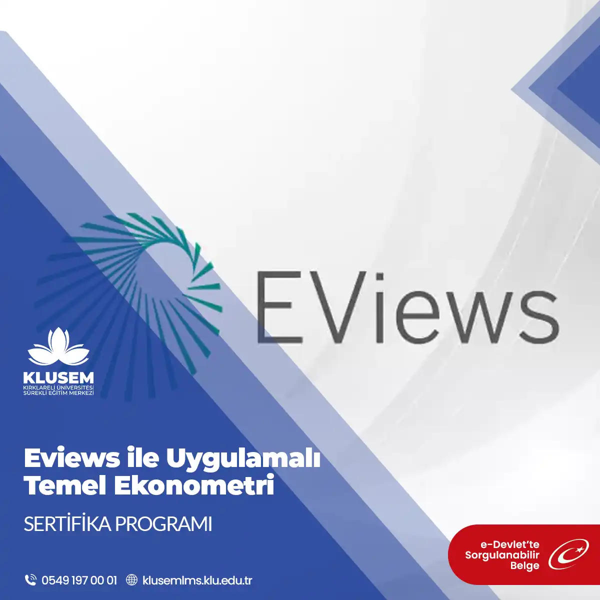 Eviews ile Uygulamalı Temel Ekonometri Eğitimi