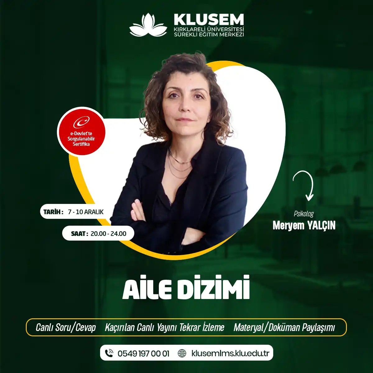 Aile Dizimi Eğitimi Sertifika Programı (CANLI)