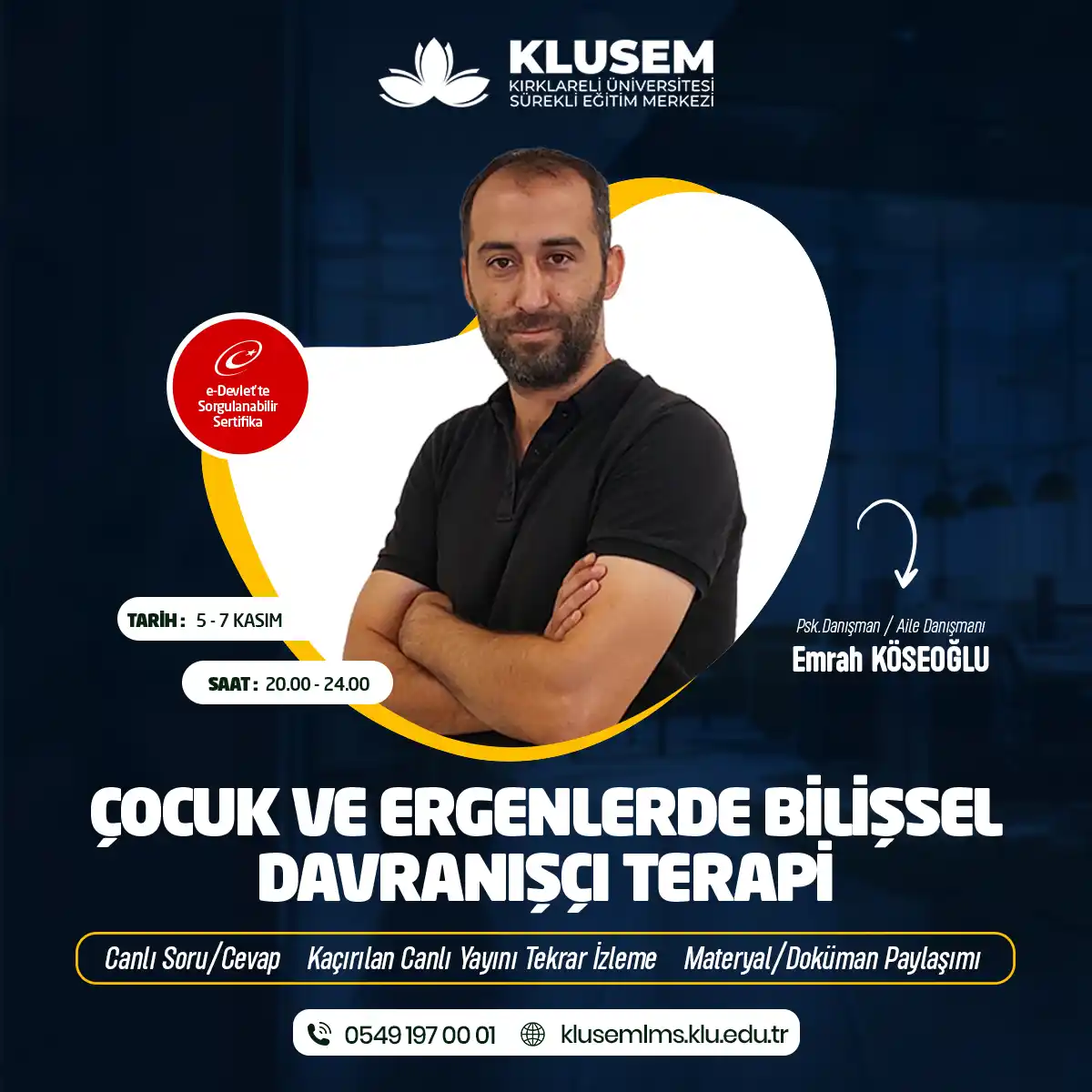 Çocuk ve Ergenlerde Bilişsel Davranışçı Terapi Uygulamaları Sertifikası (CANLI)