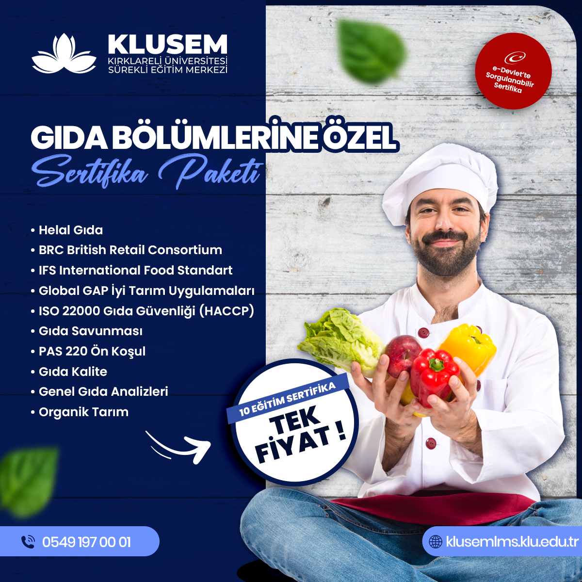 Gıda Sektörüne Özel Sertifikalı Eğitim Programı