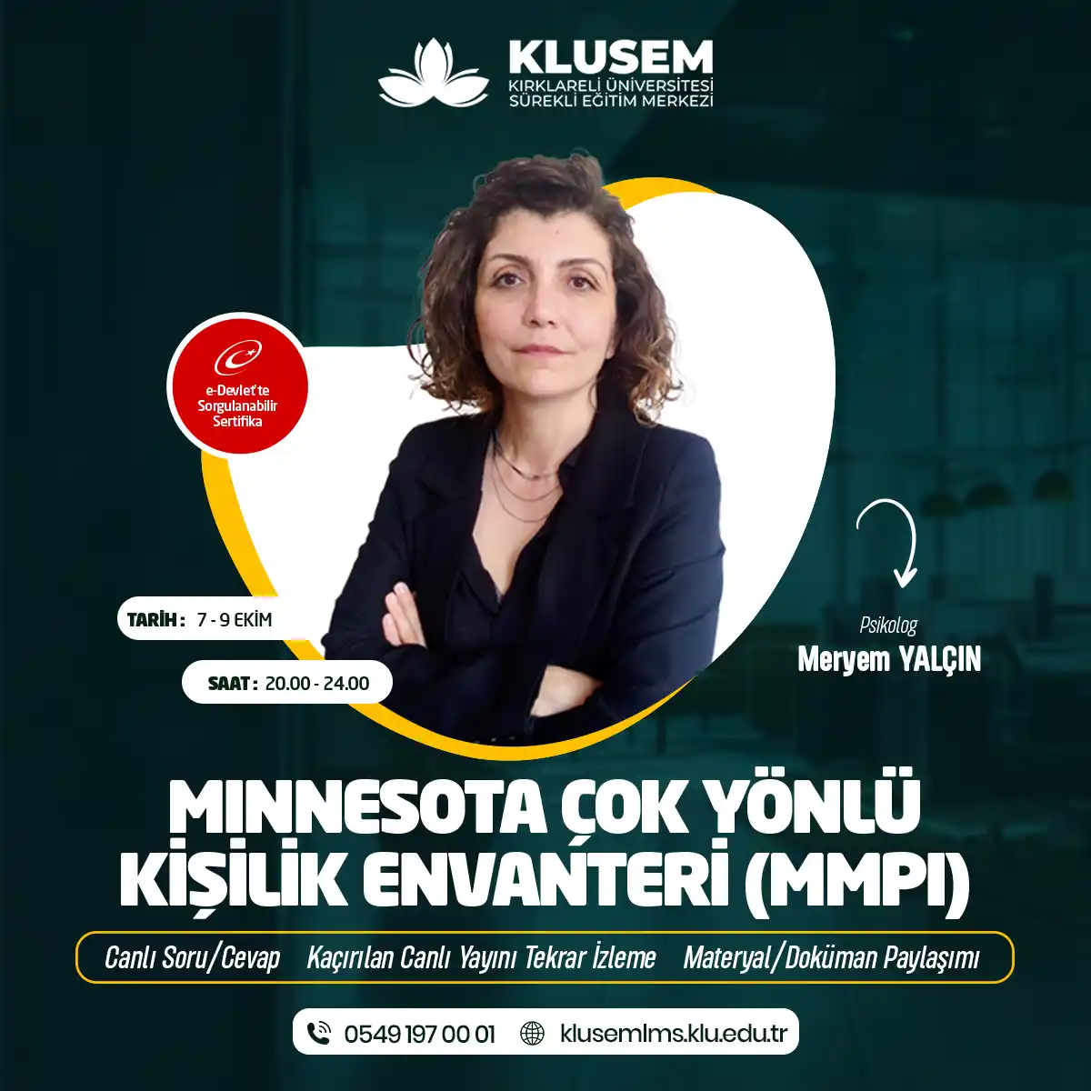 Minnesota Çok Yönlü Kişilik Envanteri (MMPI) Eğitim Programı (CANLI)