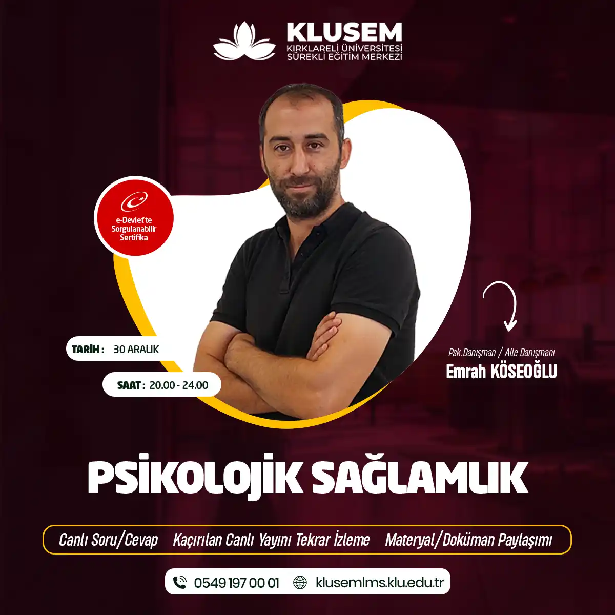 Psikolojik Sağlamlık Eğitimi Sertifikası (CANLI)