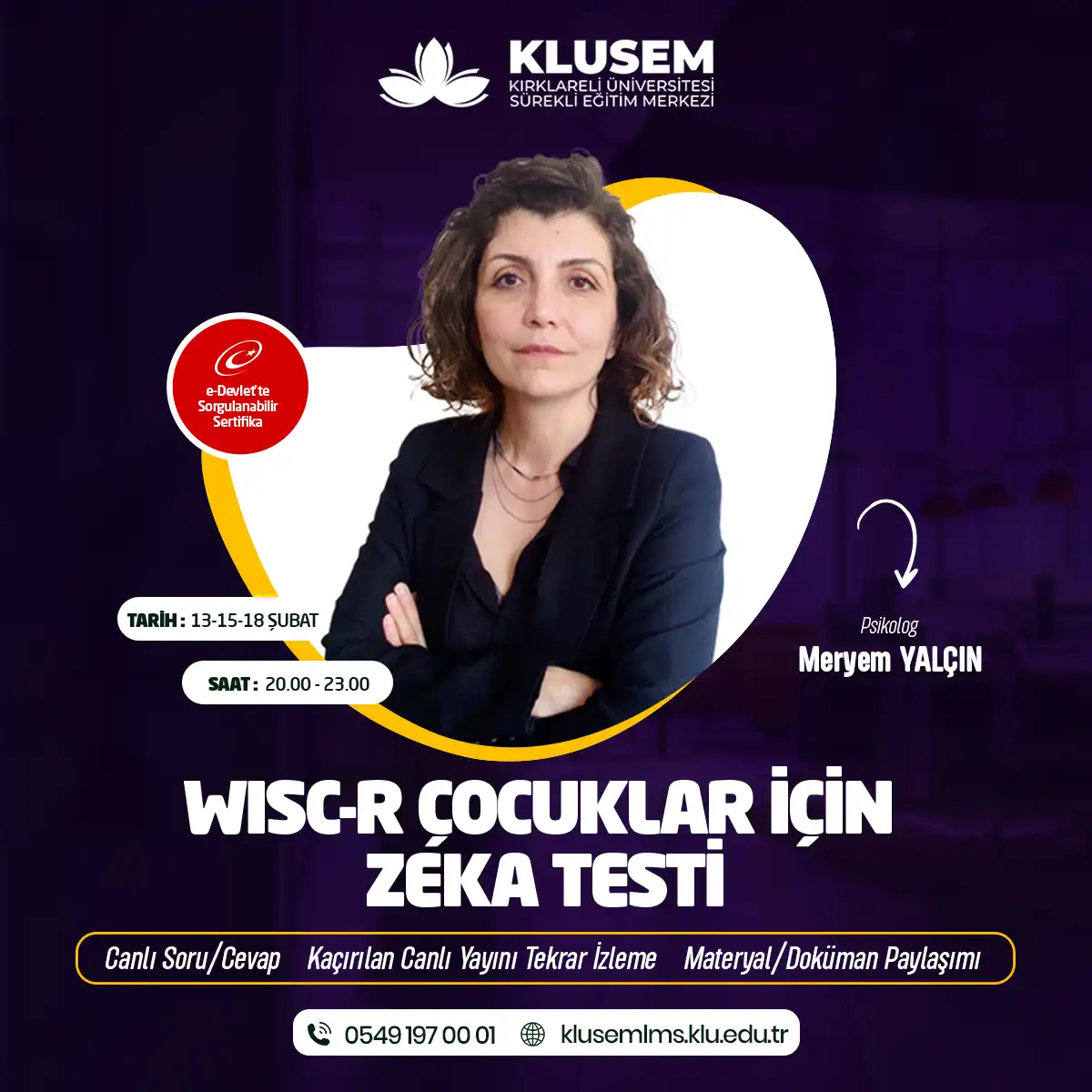 WISC-R Çocuklar için Zeka Testi Eğitimi Sertifika Programı (CANLI)