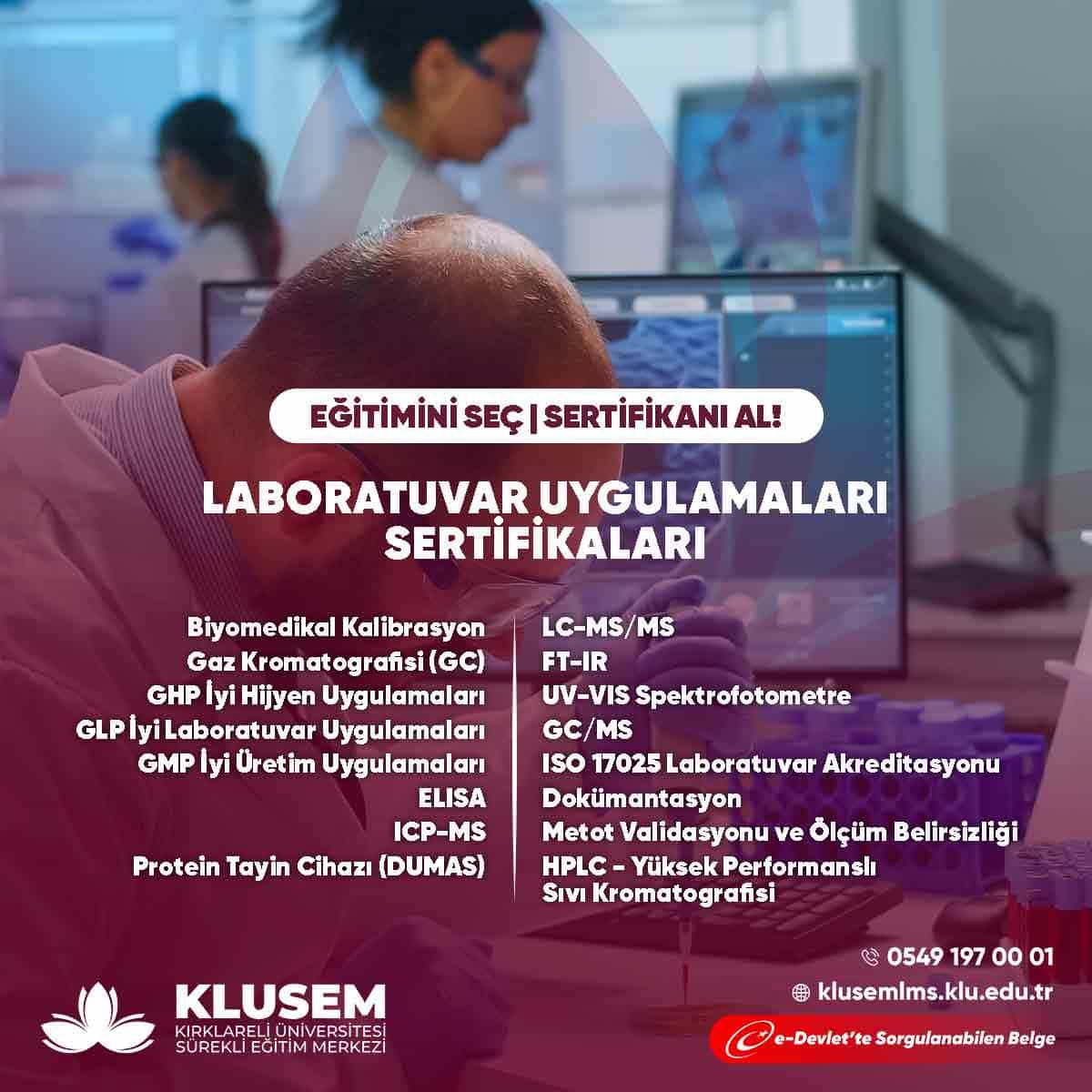 Laboratuvar Uygulamaları Sertifikaları