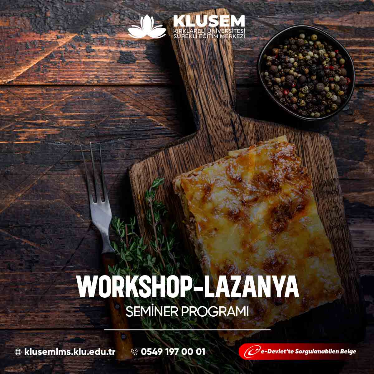  "Lazanya Workshop," katılımcılara İtalyan mutfağının klasiklerinden biri olan lazanya yapmayı öğrenme fırsatı sunar. 