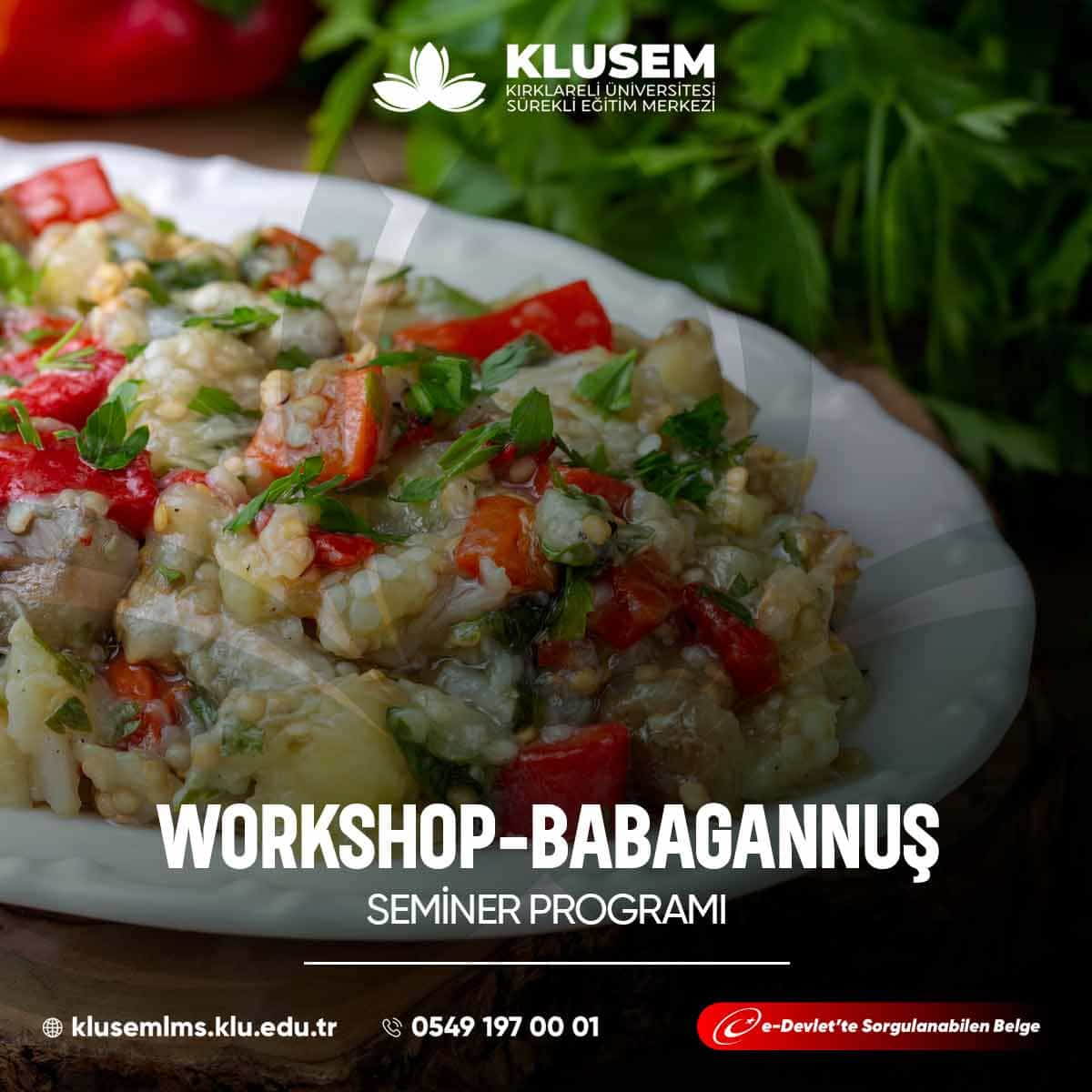 "Babagannuş Workshop," katılımcılara Orta Doğu mutfağının lezzetli bir mezze tabağı olan babagannuş yapmayı öğrenme fırsatı sunar.