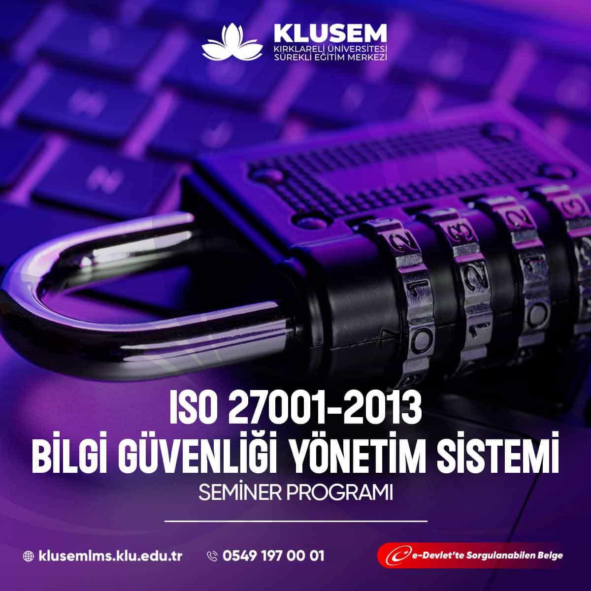 ISO 27001-2013 Bilgi Güvenliği Yönetim Sistemi, kuruluşların bilgi güvenliğini korumak ve yönetmek için uluslararası bir standarttır. 