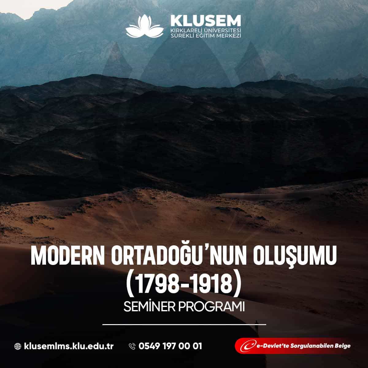 Modern Ortadoğu'nun Oluşumu (1798-1918) Semineri